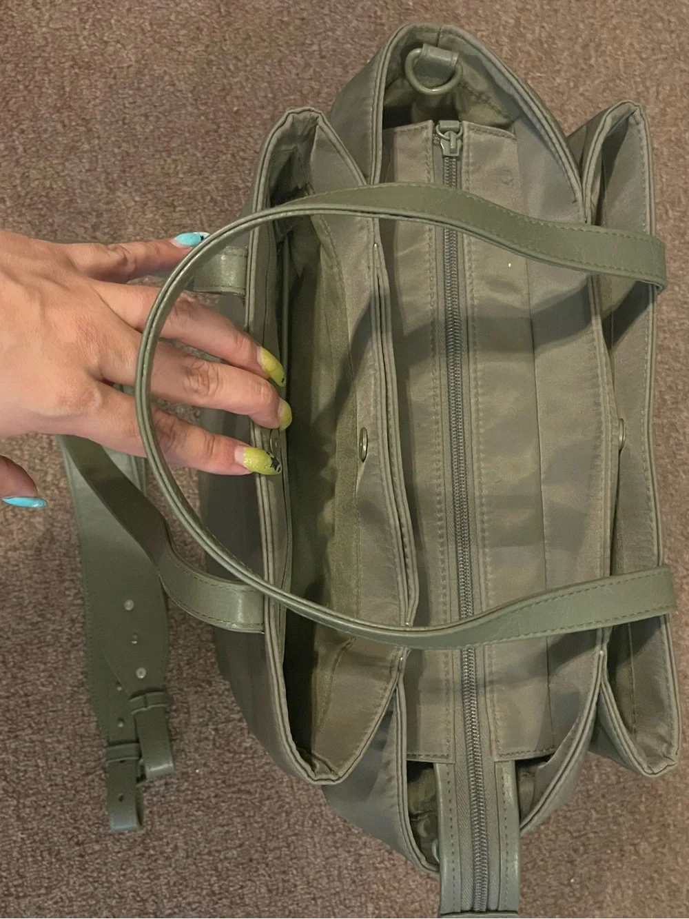 BÉIS Commuter Tote - Olive Green Tote Bag